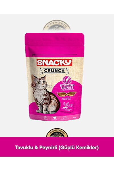 Snacky Crunch Strong Bones - Güçlü Kemikler Tavuklu Peynirli Kedi Ödül Maması...