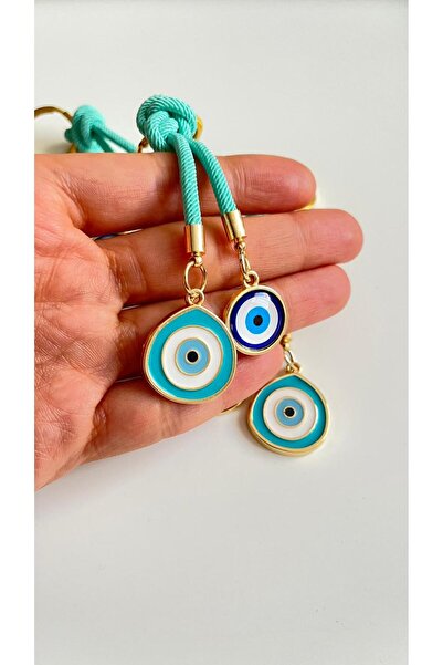 Cassime Breloc cu ochi de mărgele verde de mărgele cu șnur