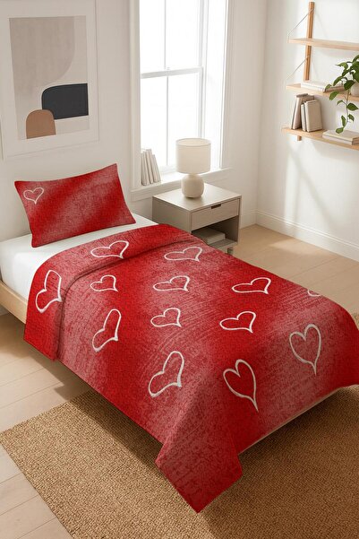Dolce Mariee Комплект калъфки за единично легло от кадифе с сърцевиден мотив ...