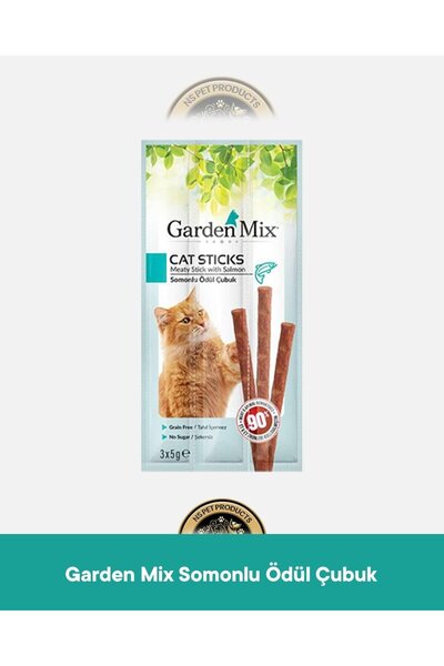 Garden Mix Somonlu Ödül Çubuk - Kedi Stick Ödül Maması 3x5 gr