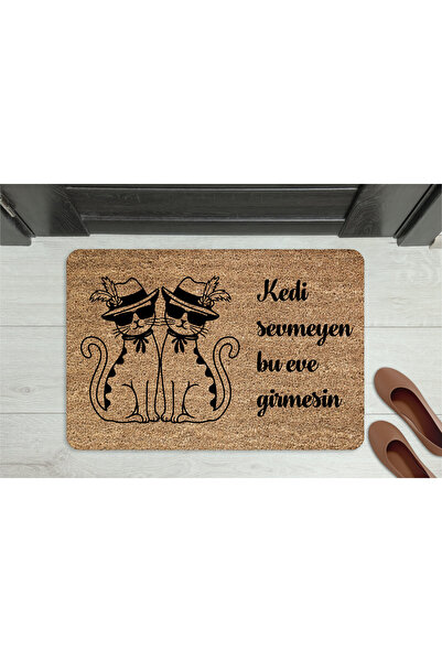 M&H Quality Cat-Repellent Doormat with the Text: "No Cats Allowed" – Non-Slip...