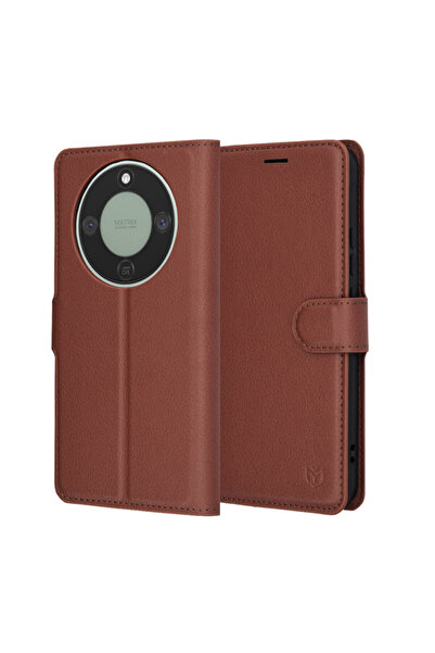 Techsuit Honor Magic 8 Lite Leather Folio, brown