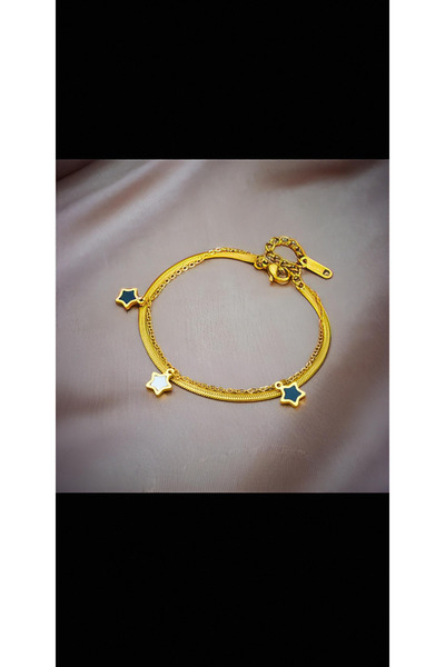 chd-store سوار من الفولاذ المقاوم للصدأ 304، لون ذهبي، أسود وأبيض، مع قلادة ع...