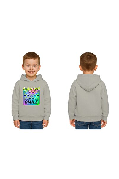 SEDİRLİ Hanorac unisex Smile cu imprimeu pentru copii Swae tricou cu glugă, c...
