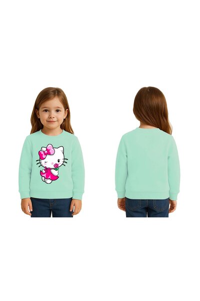 SEDİRLİ سويت شيرت للأطفال من الجنسين هيلو كيتي مطبوع مكون من 3 خيوط