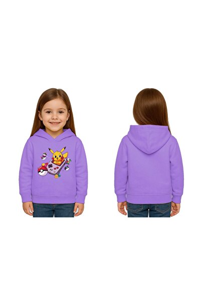 SEDİRLİ Παιδικό φούτερ με κουκούλα Unisex με στάμπα Pikachu, 3 κλωστές με ανά...