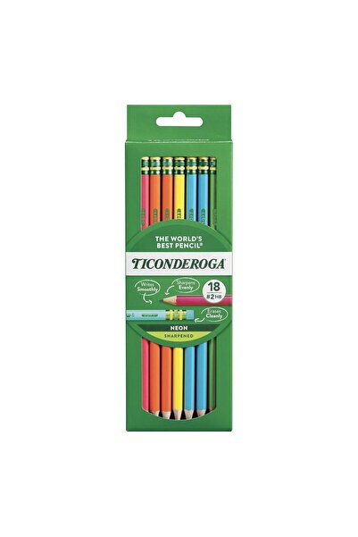 Dixon Ticonderoga أفضل قلم رصاص في العالم، قلم رصاص نيون ناعم جديد، 18 قلم رصاص