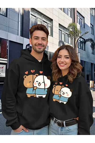 PENTHİLUS سويت شيرت بغطاء رأس للجنسين، أمامي مطبوع ،-3 خيوط مبطن بالصوف سويت ...