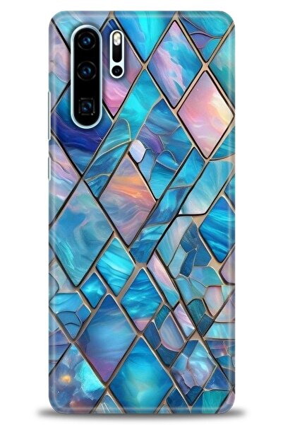 Rulet Aksesuar حافظة متوافقة مع هاتف هواوي P30 Pro HD مطبوع + واقي شاشة سيرام...