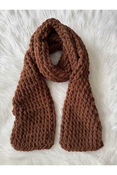 A&D HANDMADE EL ÖRGÜSÜ PUFFY PELUŞ ATKI 220*22 CM