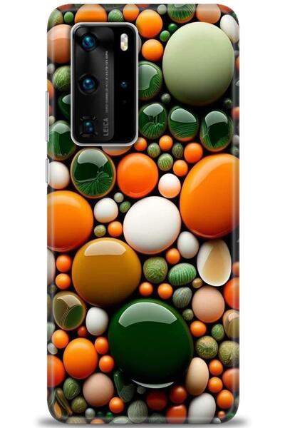 Rulet Aksesuar حافظة متوافقة مع هاتف هواوي P40 Pro HD مطبوع + واقي شاشة سيرام...