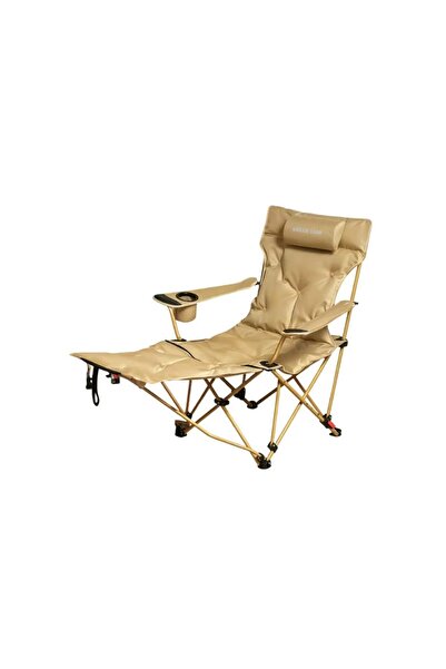 Green Lion كرسي تخييم قابل للطي من فيسترو مع حشوة إسفنجية ومسند للقدمين وحامل...