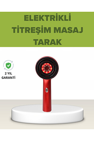 UCUZTEKNO مشط تدليك كهربائي بالاهتزاز، علاج بالضوء الأحمر