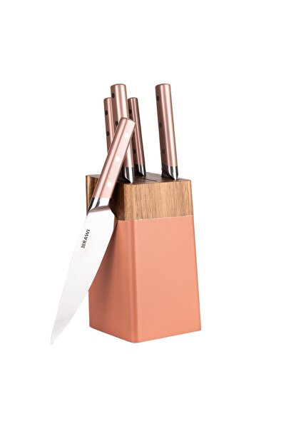 Tessari Set of five knives with wooden stand