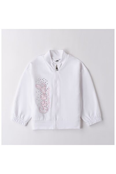 İDO I Do - Hanorac cu broderie și pietre, alb, 104 cm