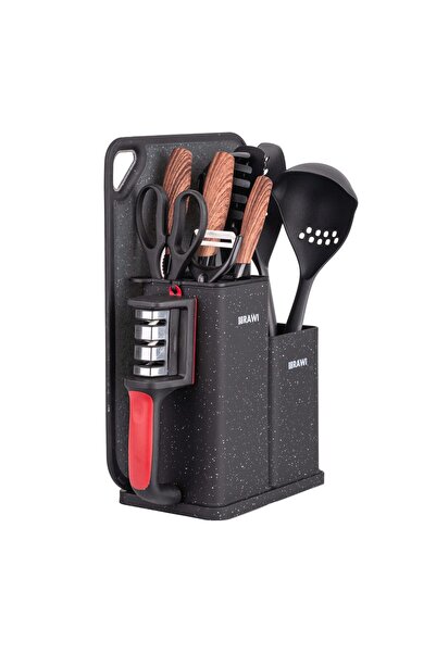 RAWI Set of 10 Kitchen Utensils with Stand