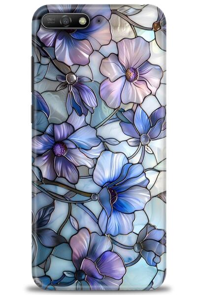 Rulet Aksesuar حافظة متوافقة مع هاتف هواوي Y6 2018 HD مطبوع + واقي شاشة سيرام...