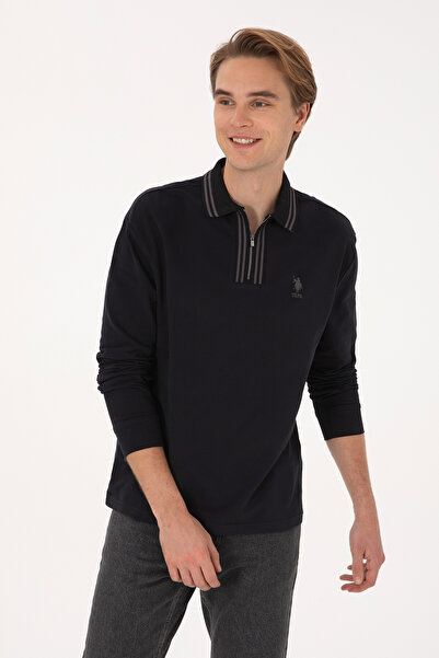 U.S. Polo Assn. Men's Comfort Fit Half-Zip Black Sweatshirt 50308927-Vr046