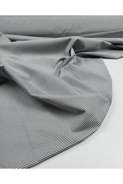 Kumaş Parça Lacivert Beyaz Çizgili Pamuk Sentetik Kumaş En: 145 cm