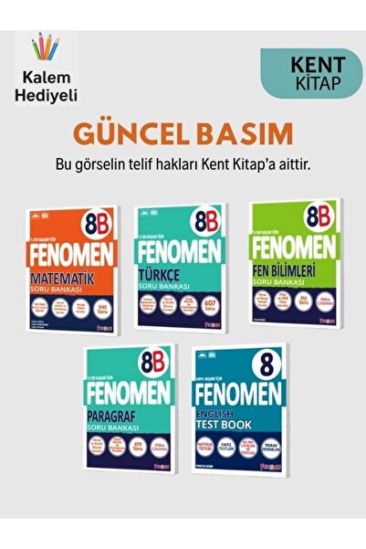 Fenomen Yayıncılık Fenomen 8. Sınıf 5’li Soru Bankası Seti Matematik Türkçe F...