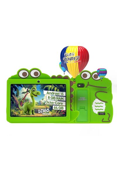 SMART TabbyBoo Dino NOVA 64GB children's tablet, 8GB RAM, OctaCore, Android 15, with parental control green