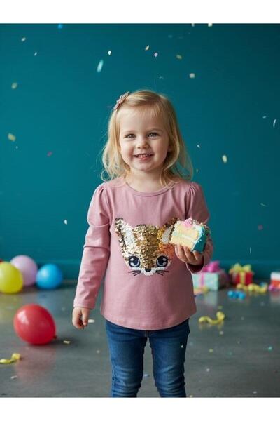 Zekids Μακρυμάνικη μπλούζα για κορίτσια με βαμβακερή παγιέτα