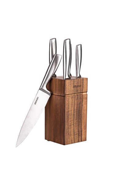 Tessari Set of five knives with wooden stand