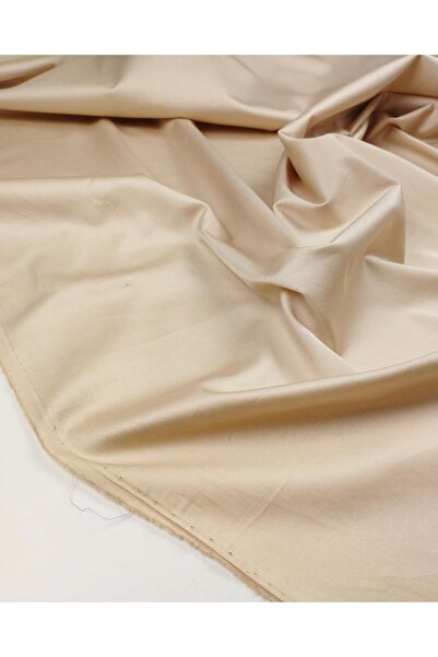Kumaş Parça Țesătură din satin de bumbac, culoare bej crem, lățime: 145 cm