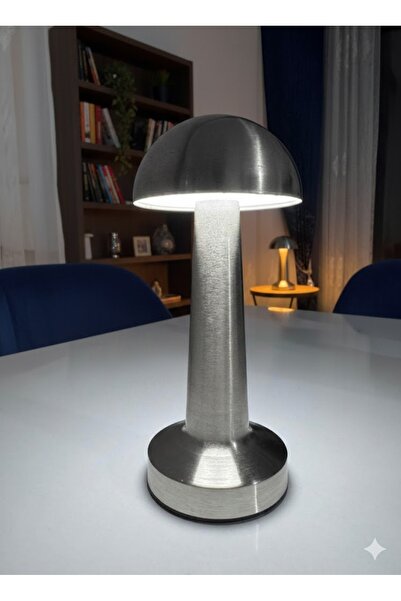Dekor Dekoratif Şarjlı 3 Renk Modlu Mantar Model Masa Lambası