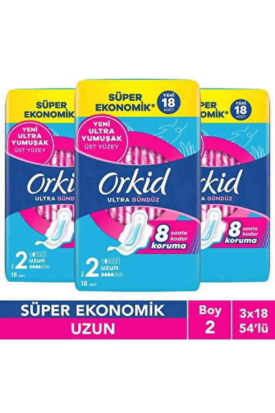 Orkid Ultra Ekstra Dörtlü Paket Uzun 18 Adet X3
