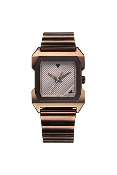 FASTRACK Men's Elegant Analog Watch 1474QM02 - Brown Stainless Steel Strap, M...