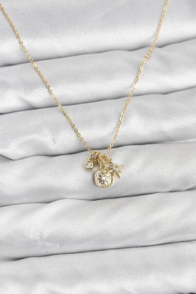 Lisinya Brass Gold Color Minimal Charm Women's Necklace - Tygoo