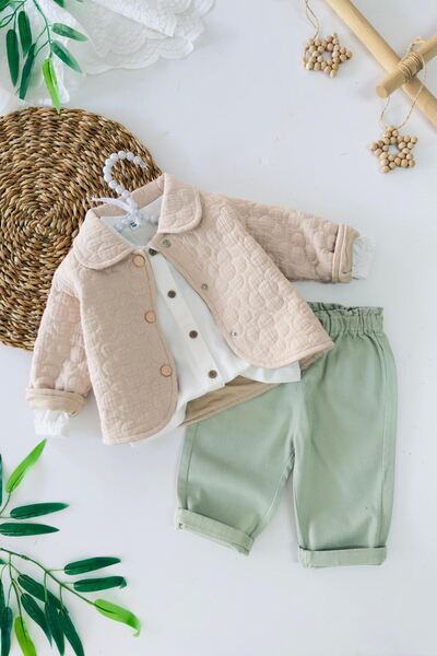 Minigimin Cicileri My Little One's Cicileri Quilted Jacket, Shirt and Pants 3...