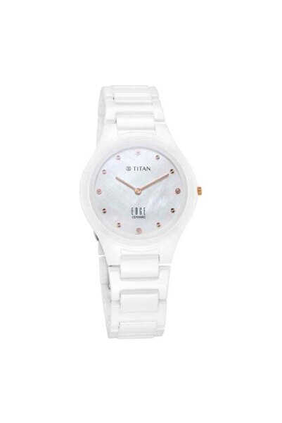 Titan Edge Ceramic Women's Watch 2653KC03 – White Ceramic Case & Strap, Mothe...