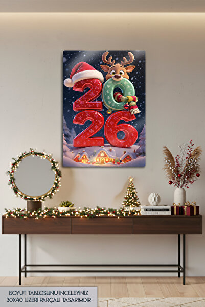 DekorHane Metalni otisak - 2026 Rukavice Nova godina, Srećna Nova godina, Bož...