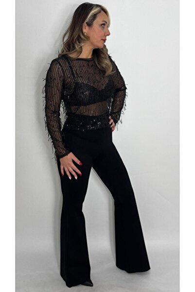 HT Boutique İSPANYOL PAÇA ÇELİK KUMAŞ TAYT