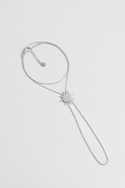 So CHIC... Zühre Yıldızı 18 Ayar Beyaz Altın Kaplama 36 Cm Gümüş Şahmeran