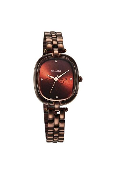 SONATA Utsav 8168QM01 Women's Watch - Brown Dial, Stainless Steel Strap