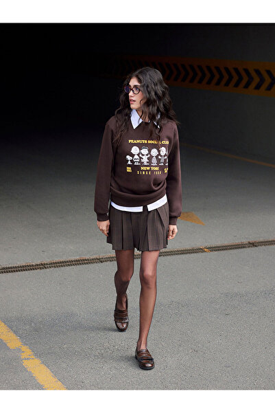 LC Waikiki Γυναικείο χοντρό φούτερ με στάμπα Snoopy