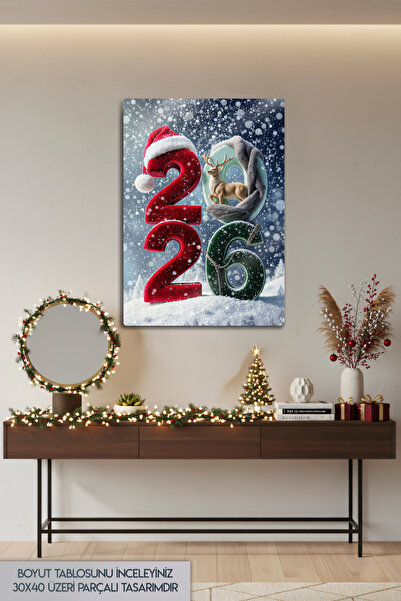 DekorHane Metalni otisak - 2026 Rukavice Nova godina, Srećna Nova godina, Bož...