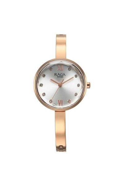 Titan Raga Showstopper Women's Watch 95271WM02 – Silver Dial, Rose Gold Metal...