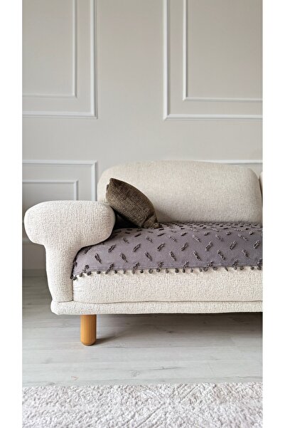 Hisar Home BOHEM PONPONLU PÜSKÜLLÜ ÇİZGİLİ DESEN KOLTUK ÖRTÜSÜ 90x200 3 KİŞİK...