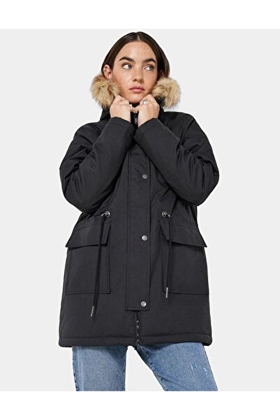Noisy May Nmmolly Hooded Parka Jacket, Black, S