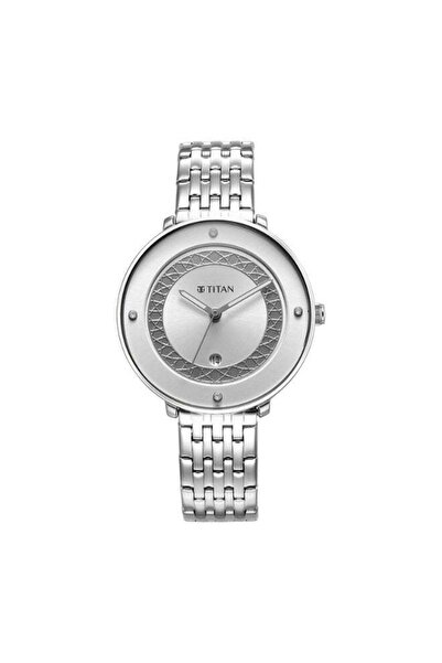 Titan Marhaba Women’s Watch 2651SM05 – Silver-White Dial, Silver Stainless St...