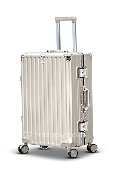 ZAAPPY Hard Shell Aluminum Framed 24 Inch (20-25kg) Luggage, USB Charging Port, Bottle Holder