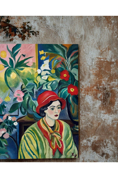 HARTOPİA Sükûnet Bahçesi – 35x50 cm Yağlı Boya & Akrilik El Yapımı Figüratif Tablo