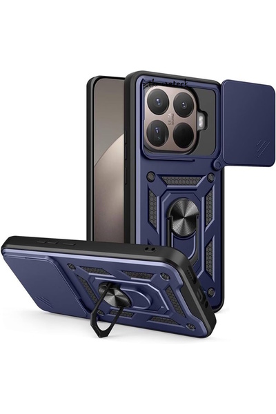 m.tk moveteck Xiaomi Mi 15t Pro Case Camera Protection Sliding Rotatable Ring Armor Military Tank Slide Cover