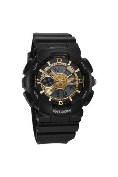 SONATA 77137PP02 Men's Analog-Digital Watch - Black Dial, Black Plastic Strap