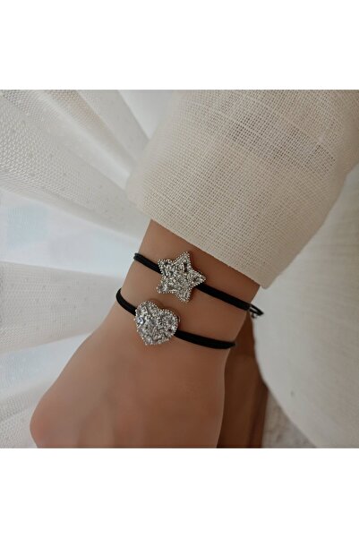 LENTE AKSESUAR سوار من الخيط الأسود - سوار الحظ مع تفاصيل من حجر الزركون