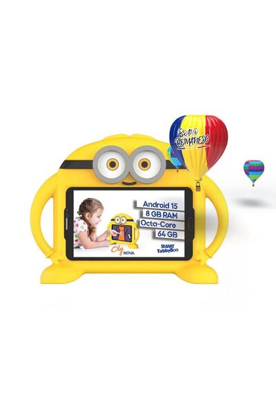 SMART TabbyBoo Oly NOVA 64GB children's tablet, 8GB RAM, OctaCore, Android 15, with parental control yellow